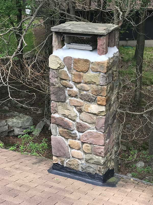 Decorative Stone Chimney on Roof - Lackawanna County PA - Integrity Chimney Service