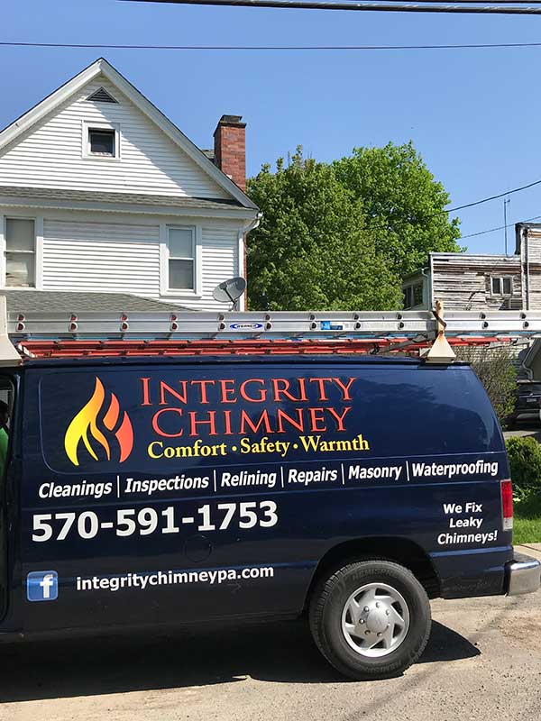 Service Vehicle at Home - Lackawanna County PA - Integrity Chimney Service